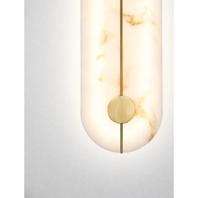 Луксозен LED аплик ALABASTER LUX – естествен мрамор и златист алуминий | 3000K, H43 см