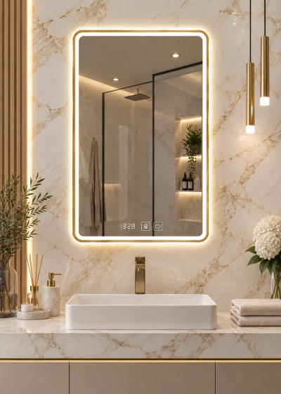 SMART GLOW – LED огледало с 3 цветни температури | 70×50 см, 20W
