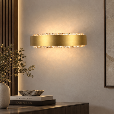 AURELIA CRYSTAL – дизайнерски LED аплик в злато с кристален ефект | 12W, 3000K