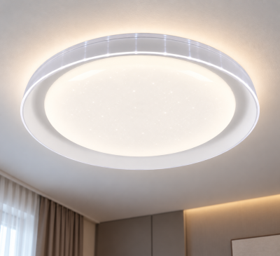 AURA SKY – LED плафон с ефект „звездно небе“ и 3 цветни температури | 33W, Ø53 см
