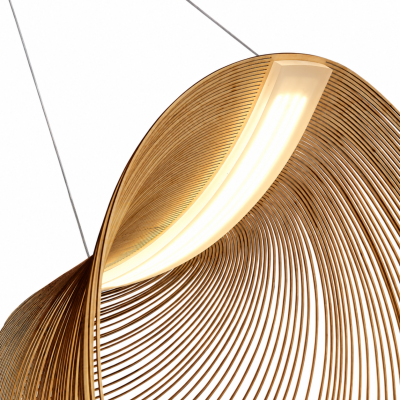 AERIS – дизайнерски LED полилей от бамбук | 16W, 3000K, Ø60 см