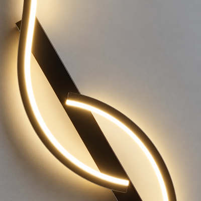 SERPENTA – дизайнерски LED аплик с вълнообразен силует | Черен,H600mm, 11W, 3000K