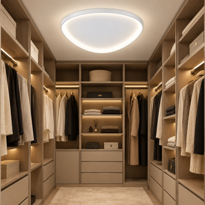 TRIOLA – дизайнерски LED плафон с мека триъгълна форма | Ø450 мм, 3CCT, бял
