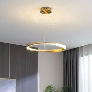 Луксозен LED Полилей Saturno Gold – Модерен Дизайн, Кристално Сияние и Златна Елегантност (Ø60 см, 36W, 3000K)