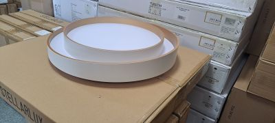Halo Pure LED – Модерен бяло и злато  плафон Ø500 мм | Метал и PC