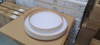 Halo Pure LED – Модерен бяло и злато  плафон Ø500 мм | Метал и PC