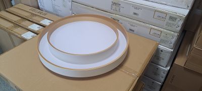 Halo Pure LED – Модерен бяло и злато  плафон Ø500 мм | Метал и PC